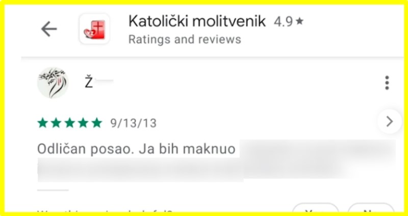 Tipični Hrvat: Jednostavno morate vidjeti što je tip zamjerio aplikaciji Katolički molitvenik