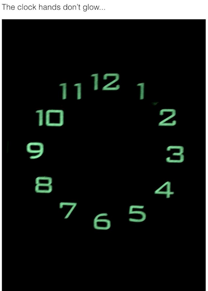 Kazaljke ovog sata ne svijetle, a one su nekako ključne da bi znali koliko je sati