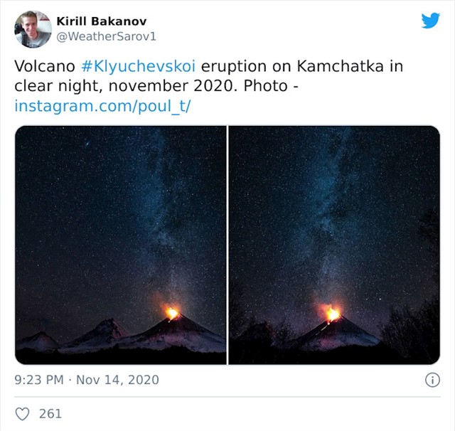 Erupcija vulkana na Kamčatki