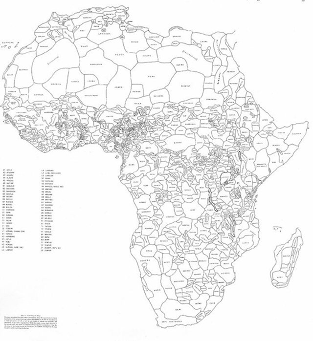 Mapa svih plemenskih i etničkih zajednica u Africi