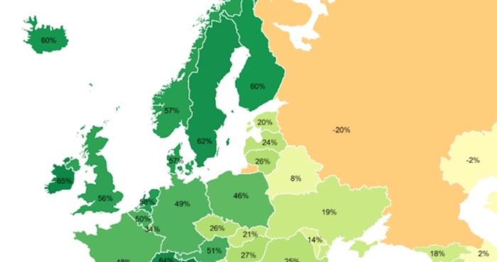 Mapa pokazuje koliko Amerikanci vole pojedine europske države. Pogledajte kako stoji Hrvatska