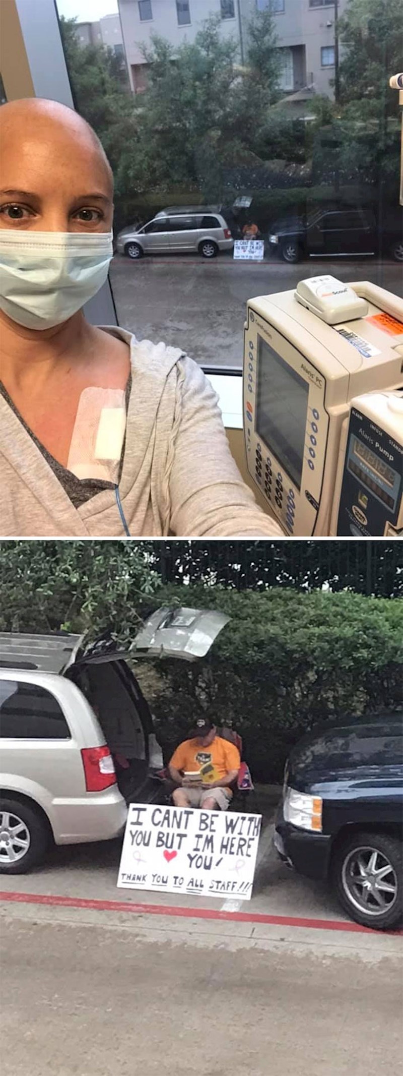 Karantena nije spriječila ovog supruga da podržava suprugu tijekom njenih kemoterapija