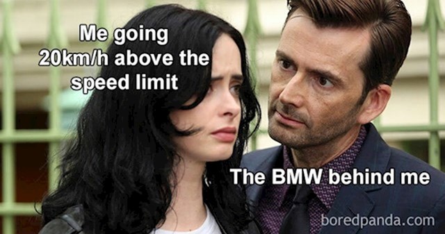 Ja dok vozim 20 km/h iznad ograničenja, BMW iza mene:
