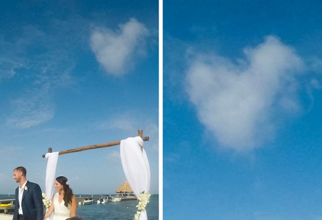 "U trenutku našeg vjenčanja, na nebu se pojavio oblak u obliku srca"