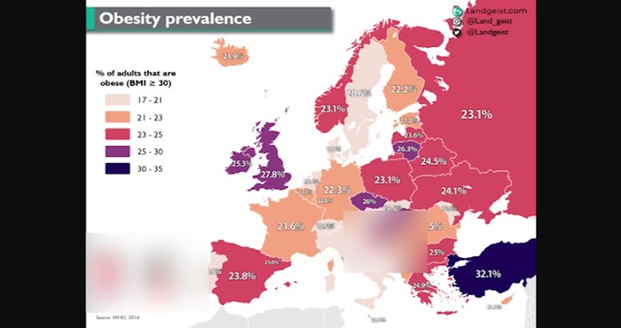 Postotak pretilih u Europi, Hrvati ne stoje dobro