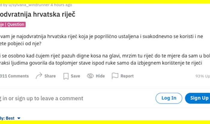 Ekipa na Redditu bira najodvratniju hrvatsku riječ, morate vidjeti te prijedloge