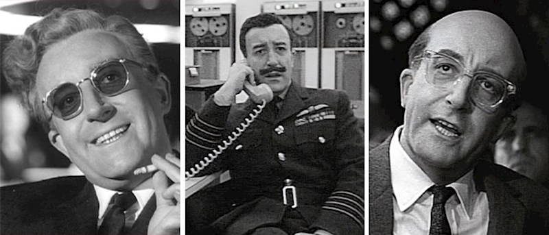 Peter Sellers kao Dr. Strangelove, Lionel Mandrake i Merkin Muffley