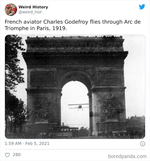 Francuz Charles Godefroy leti kroz Slavoluk pobjede