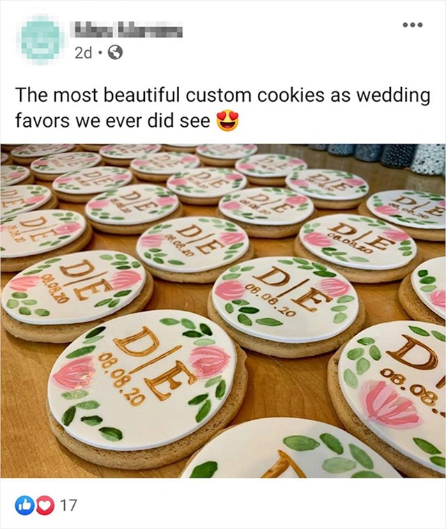 Ono kad kolačićima gostima na vjenčanju poručiš da umru