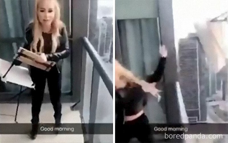 Kao "šalu" bacila je stolicu na cestu ispod zgrade