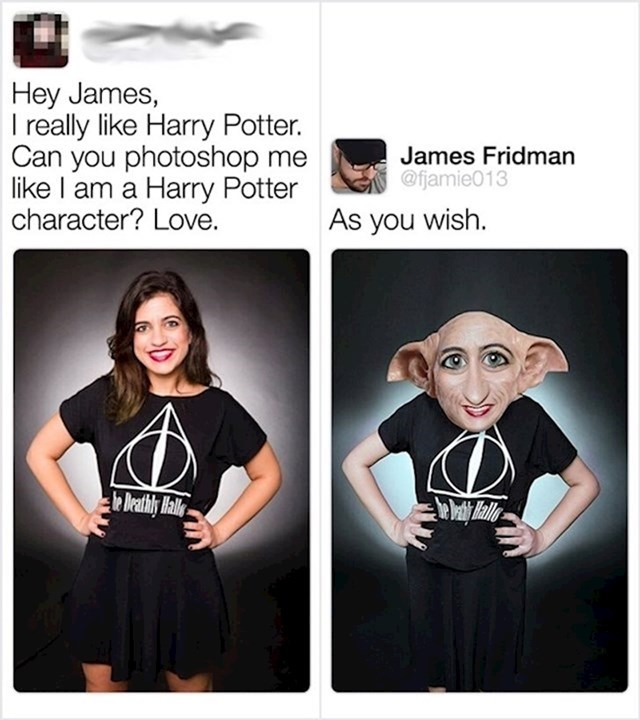 Hej James, obožavam Harryja Pottera, možeš li me učiniti dijelom ekipe?