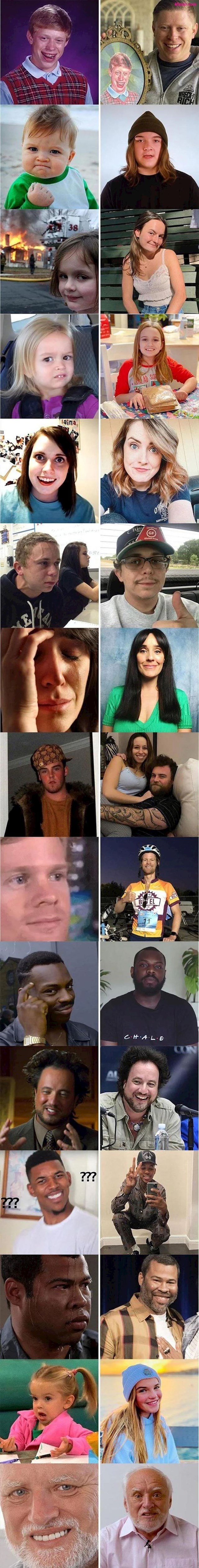 Likovi s popularnih memeova prije i poslije slave