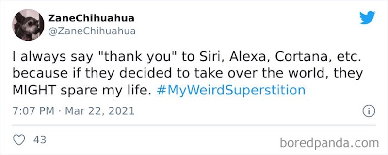 Uvijek kažem "Hvala" Siri, Alexi, Cortani itd. da me poštede kad počnu vladati svijetom