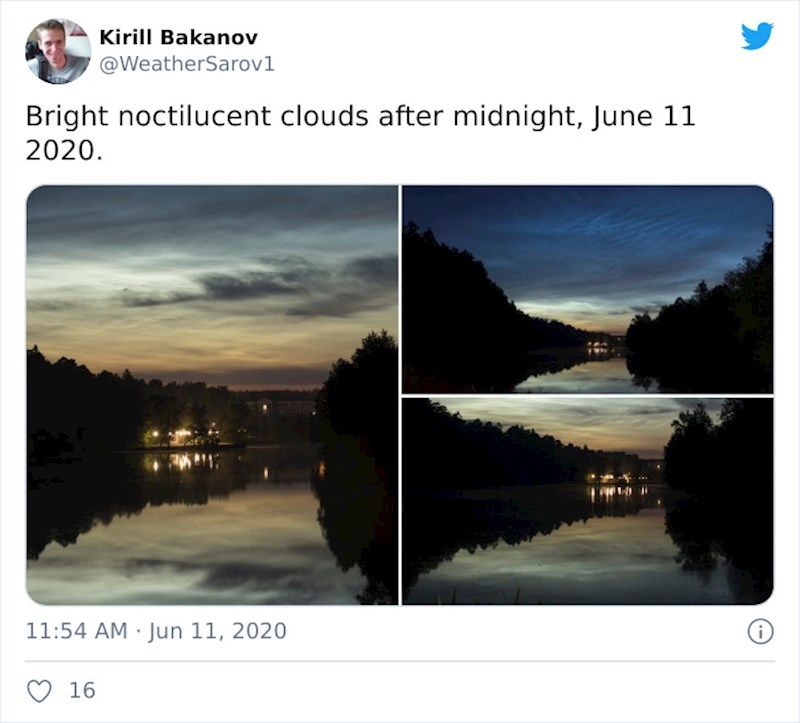 Svijetli noćni oblaci (slikano je poslije ponoć)