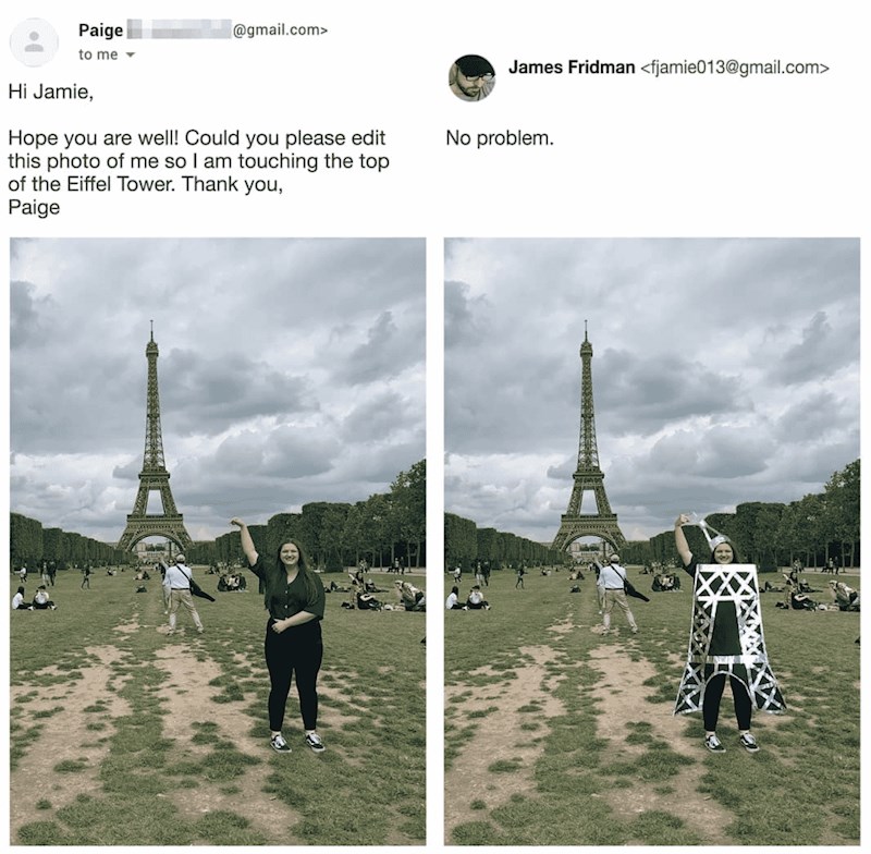 Možeš li napraviti da diram vrh Eiffelovog tornja?