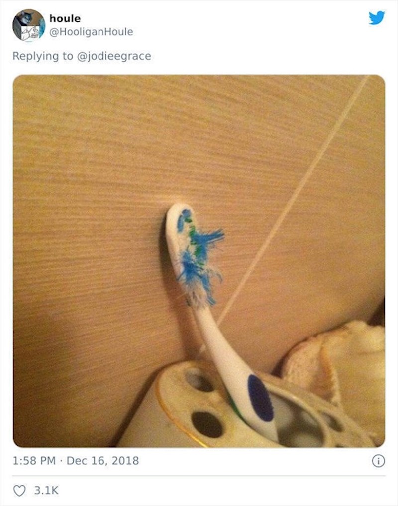 Ovo je njegova četkica za zube