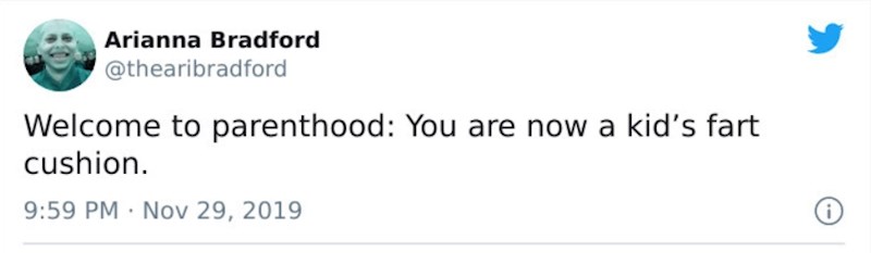 Dobrodošli u roditeljstvo! Odsada ste jastuk za prdce vaše djece.