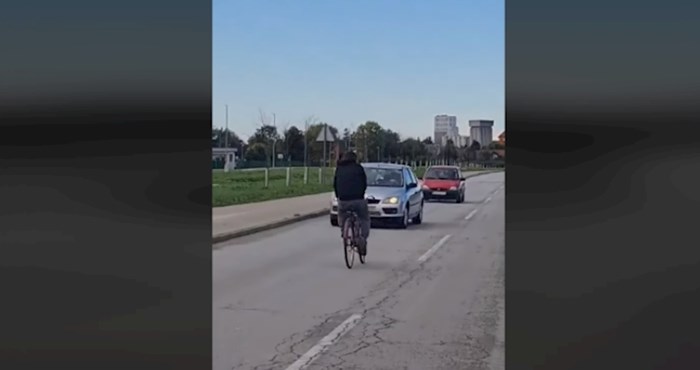 Bizarna snimka iz Čakovca: Ljudi su odmah zvali policiju kad su vidjeli što izvodi tip na biciklu