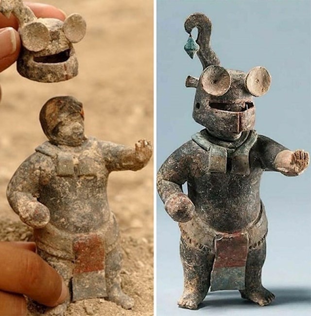 Više od 1,500 godina keramička skultpura iz kulture Maja. Kaciga se mogla skinuti