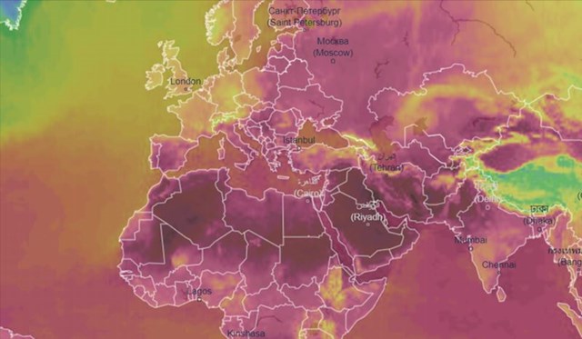Najgore stanje je na Bliskom istoku s temperaturama do 50 stupnjeva