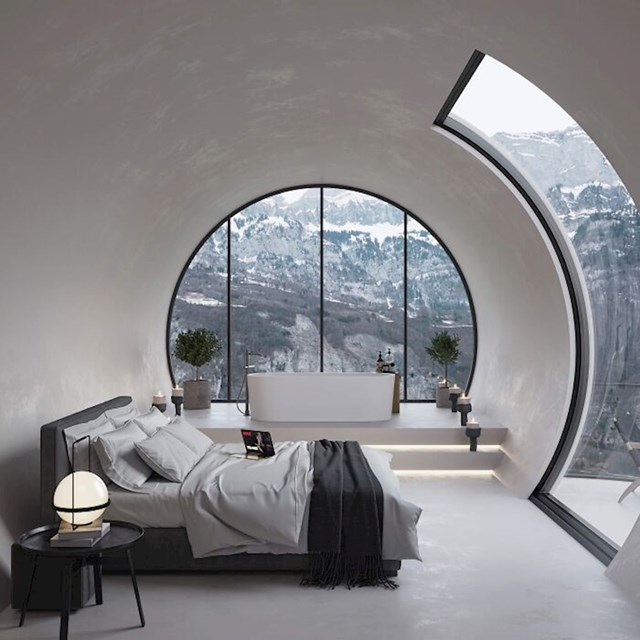 Minimalistička hotelska sobe u planinama u Turskoj