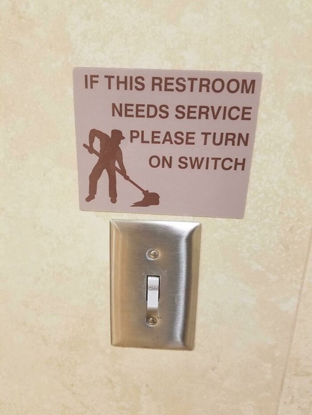 Ako WC treba očistiti - dovoljno je samo pomaknuti prekidač