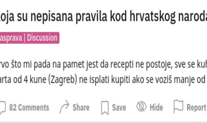 Ekipa na Redditu napravila je popis stvari koje su svojstvene Hrvatima i moramo se složiti s njima