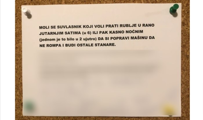 Ostavio poruku susjedima kojima lupa perilica i usput dao lekciju o potrošačima struje