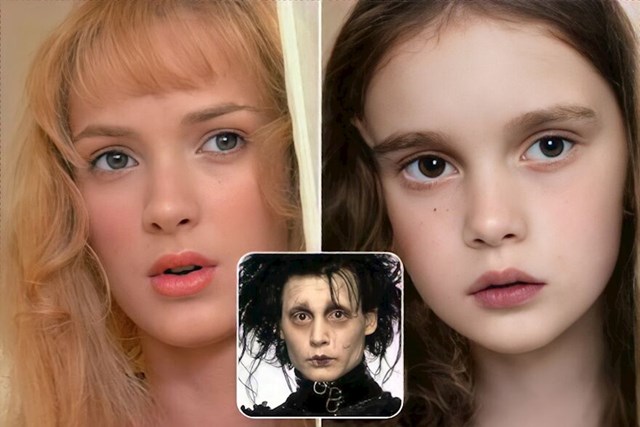 Johnny Depp i Winona Ryder (Edward Scissorhands)