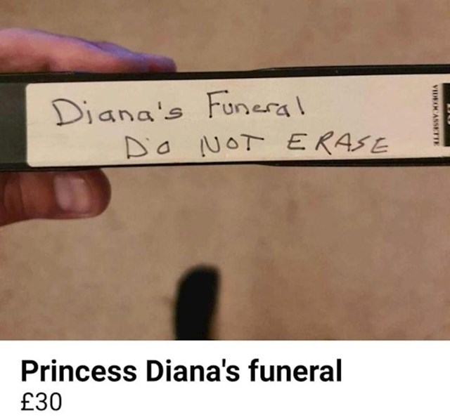 VHS snimka sprovoda princeze Diane