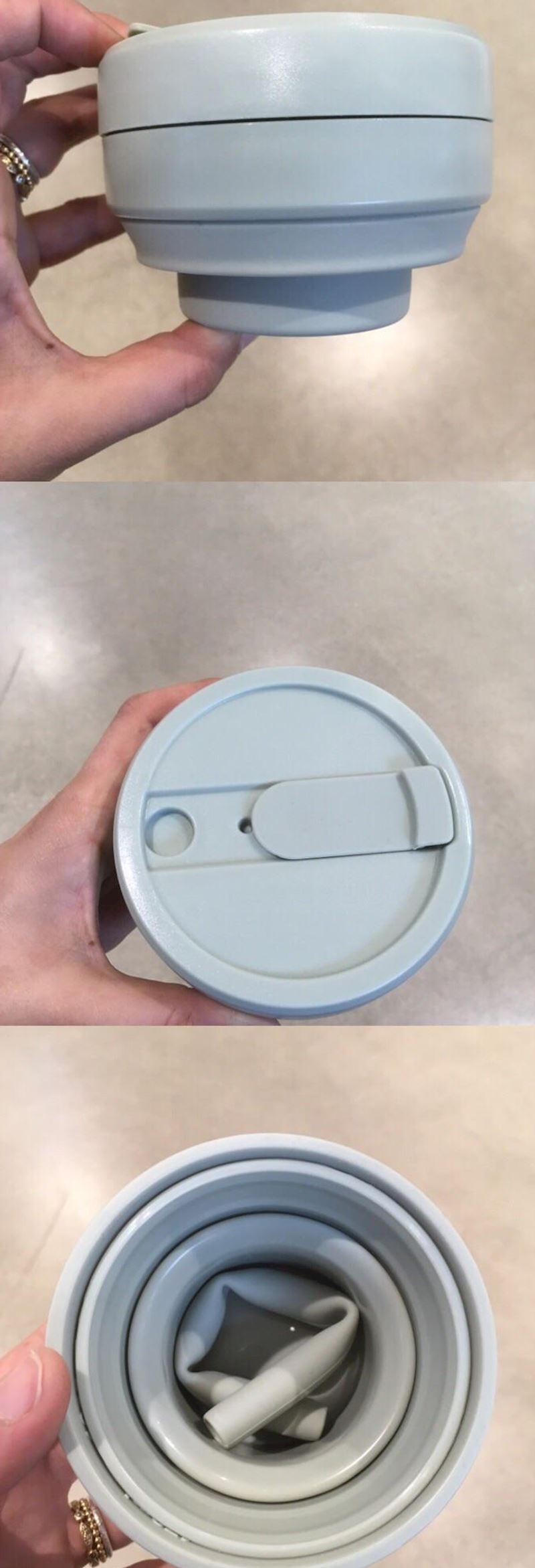 Šalica za kavu ulazi u sebe kad se ne koristi