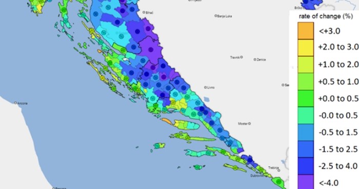 Mapa prikazuje mjesta najvećeg smanjenja i prirasta stanovništva u Hrvatskoj, jako je zanimljiva