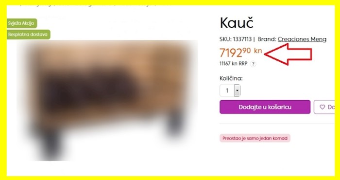 Facebookom se širi urnebesna fotka: Morate vidjeti kauč koji se prodaje za 7 tisuća kn