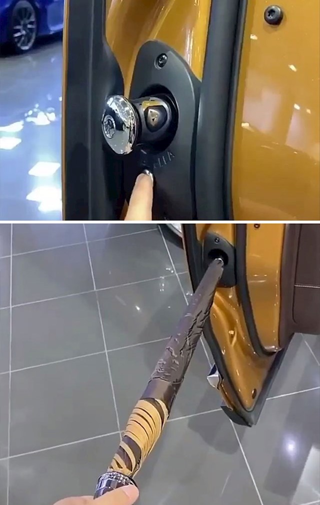 Kišobran ugrađen u vrata automobila