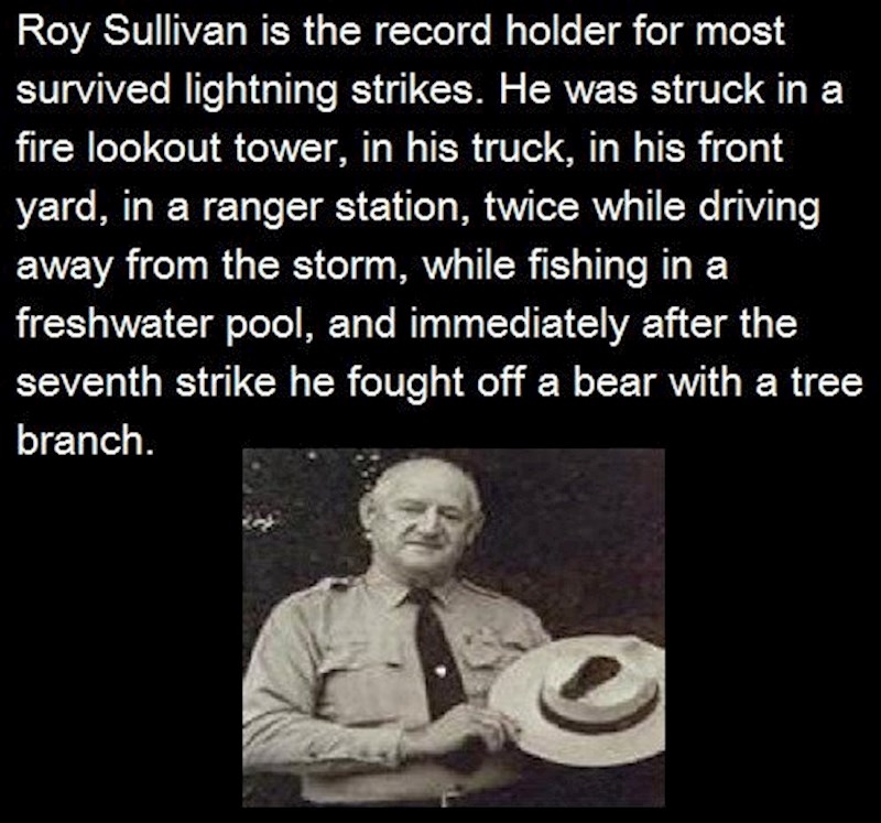 Ovaj čovjek je preživio 7 udara groma!