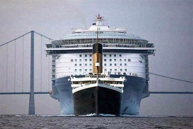 Titanik u usporedbi s najvećim kruzerom danas