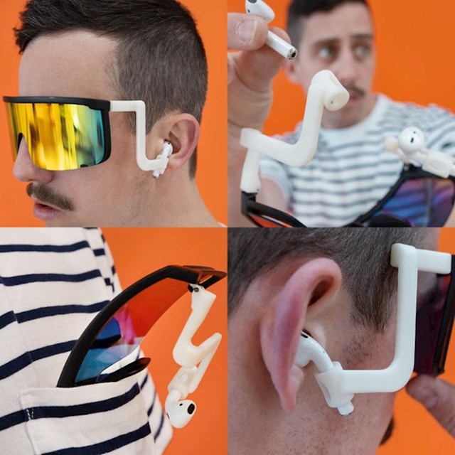 Sunčane naočale koje drže bežične slušalice