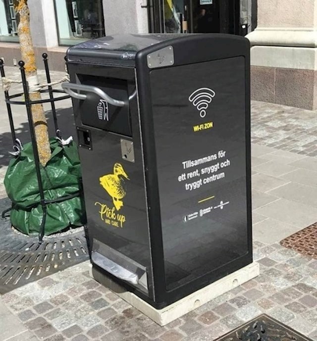 U Švedskoj postoje kante za smeće s WiFi-jem. Cilj je privući ljude da se približe i usput bace svoje smeće.