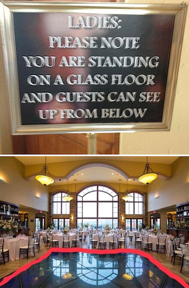 U ovoj plesnoj dvorani pod je od stakla pa svi koji se nalaze na katu ispod mogu viriti djevojkama pod suknje
