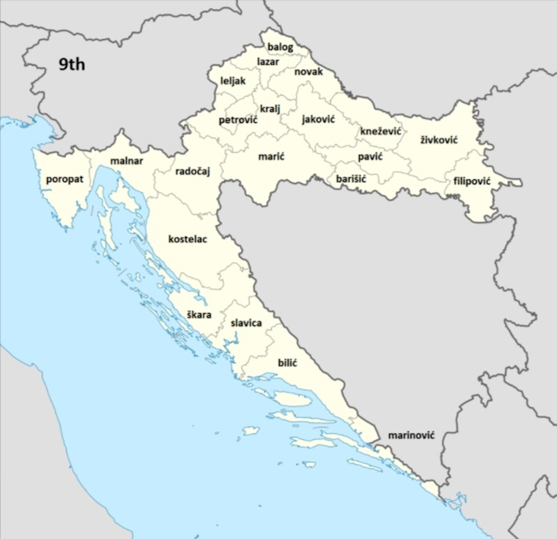 Deveto najčešće prezime