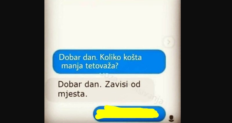 Iz tattoo studija su mu rekli da cijena tetovaže ovisi o mjestu, svi umiru od smijeha na odgovor