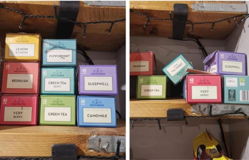 Moja polica s čajevima nakon što si moja mama napravi šalicu čaja