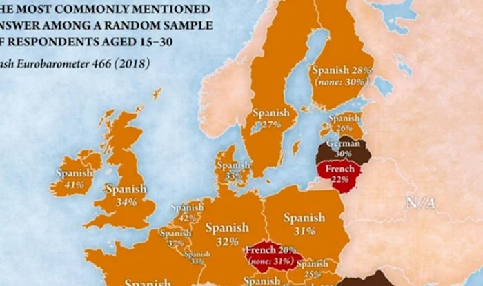 Mapa pokazuje koji strani jezik bi voljeli znati, možete jednom pogađati što su odgovorili Hrvati