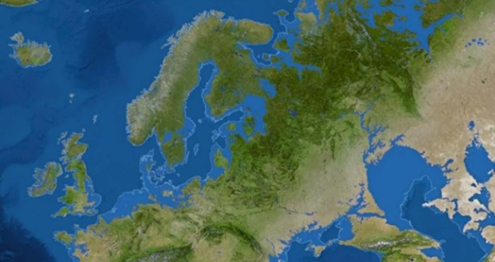 Mapa prikazuje kako bi izgledala Europa da se otopi sav led na Zemlji, pogledajte Hrvatsku