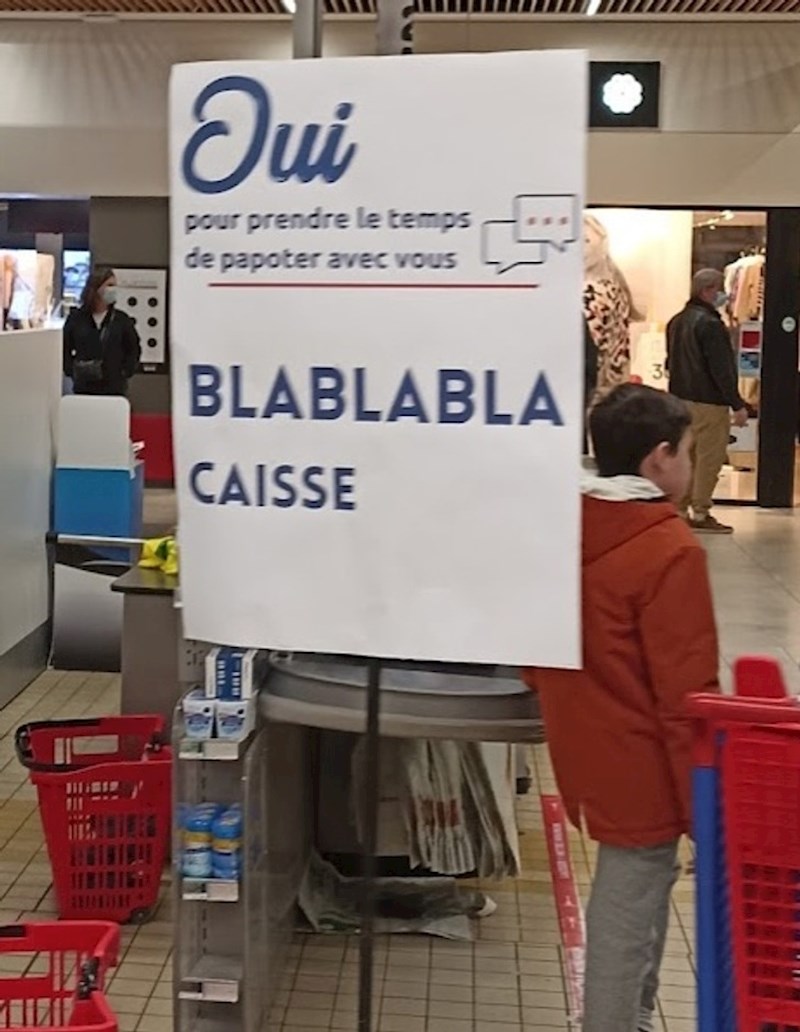 Posebna kasa u supermarketu koja je za one osobe koje vole čavrljati s blagajnicima kako ne bi nervirali sve ostale koji čekaju red