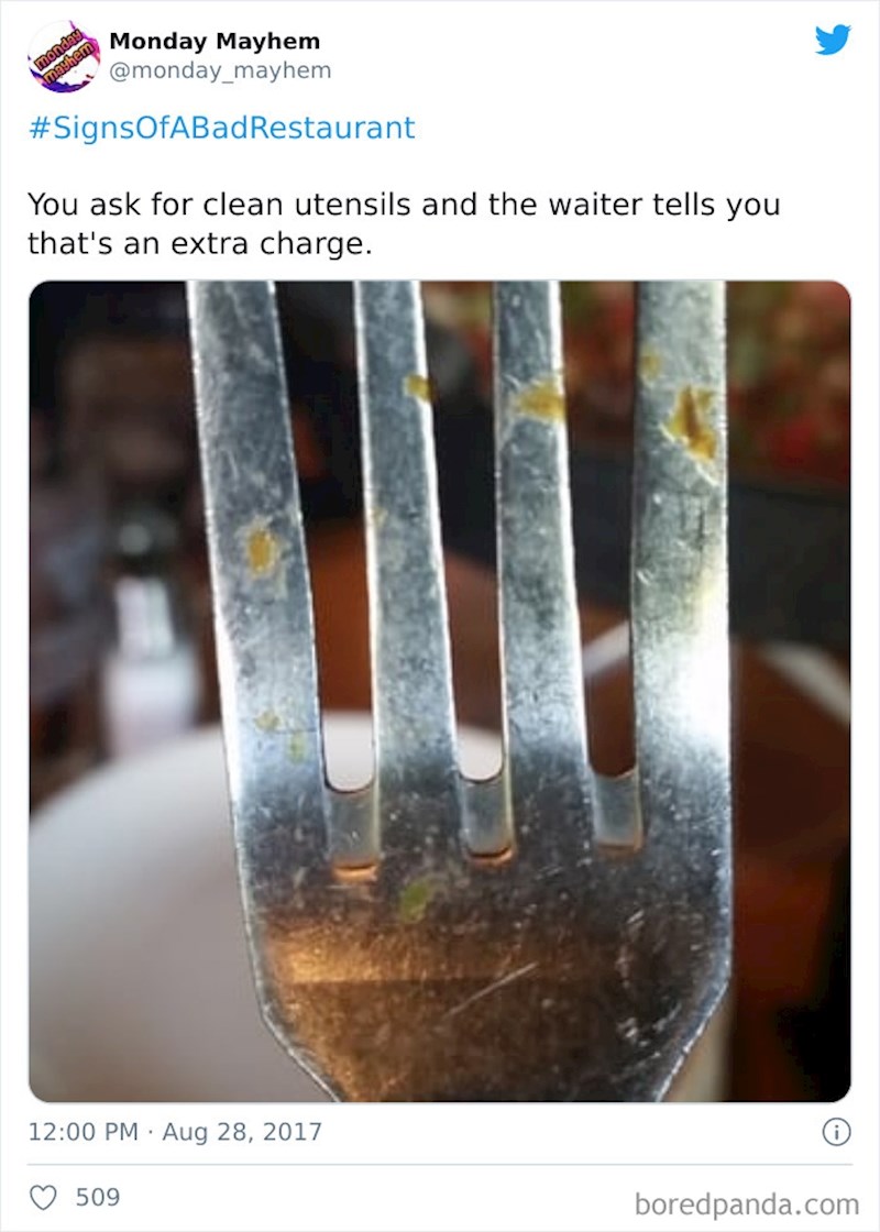 Čisti pribor za jelo dodatno naplaćuju