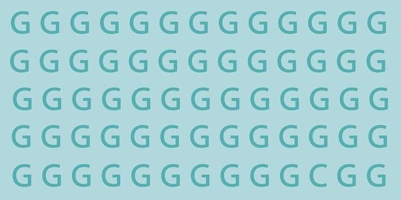 Na slici je mnoštvo slova G i jedno koje nije. Možete li ga pronaći?