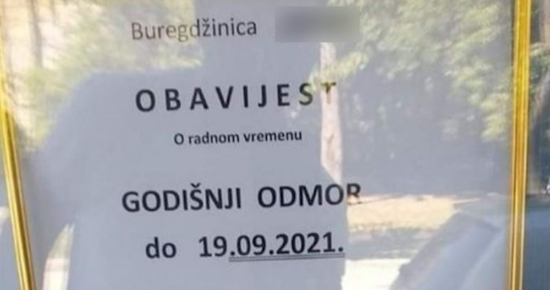 Vlasnik buregdžinice obavijestio kupce da ide na godišnji, netko je nadopisao urnebesnu poruku