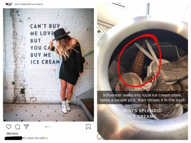 Fotkala se za Instagram kao velika ljubiteljica sladoleda i odmah ga bacila u smeće