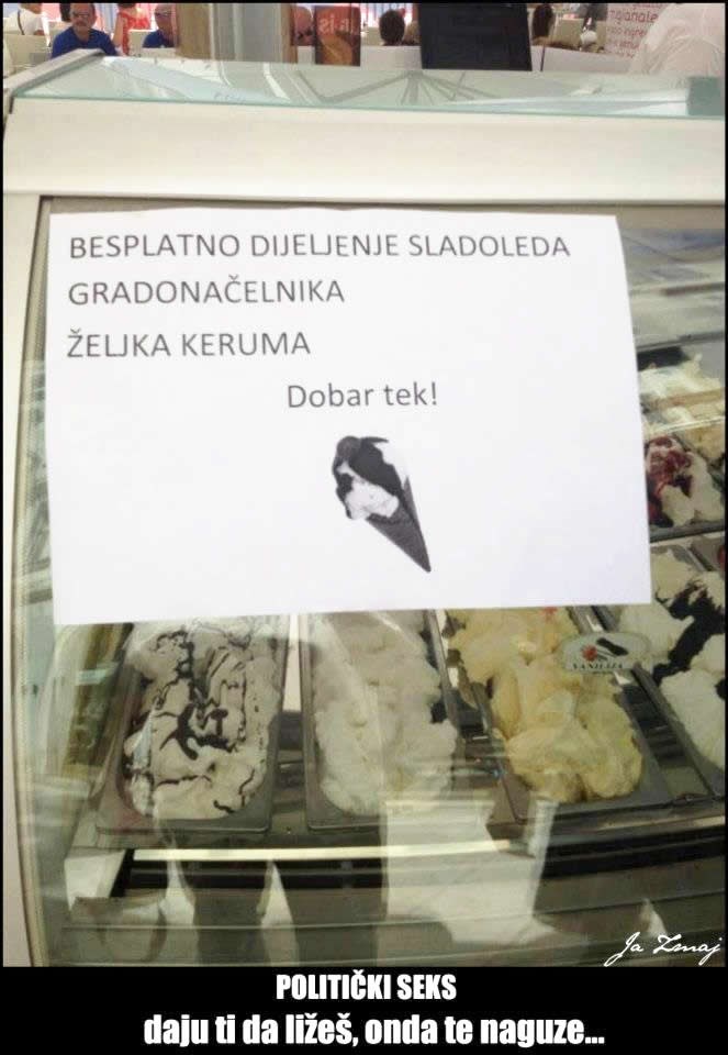 Primi Kerumovog u ruku i liži: Besplatni sladoled za raju